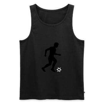 Silhouette Footballer Sport Design - Men's Premium Organic Tank Top - black - Front - AI Model Male 178 light (178cm)