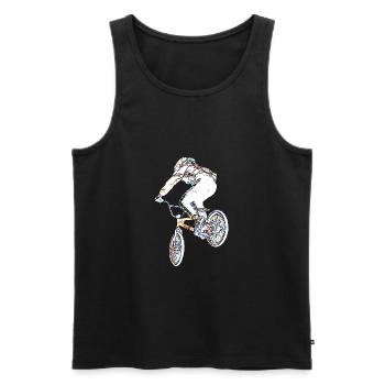 bmx race racing mountain bike motocross - Men's Premium Organic Tank Top - black - Front - AI Model Male 178 light (178cm)