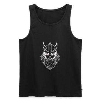 Wikinger Schädel mit Helm und Bart Nordmann Wild - Männer Premium Bio Tank Top - Schwarz - Vorne - Michal (187cm)