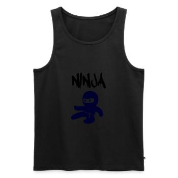 Ninja - Männer Premium Bio Tank Top - Schwarz - Vorne - Michal (187cm)