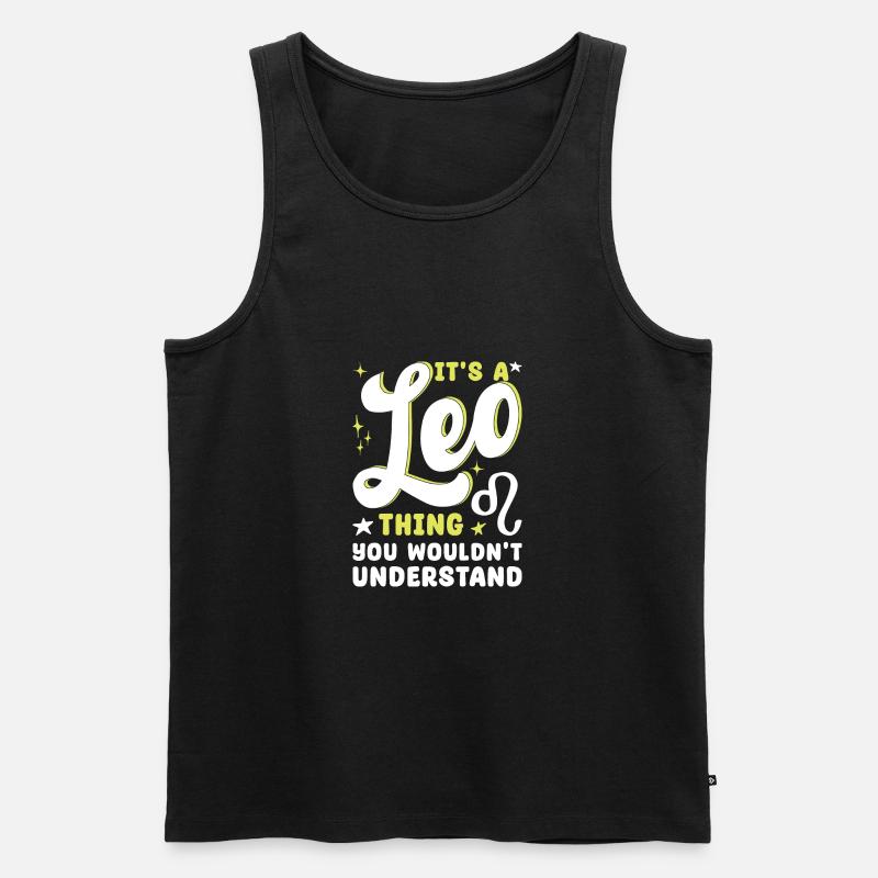 Sternzeichen Löwe - Männer Premium Bio Tank Top - Schwarz