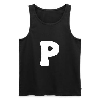 P - Männer Premium Bio Tank Top - Schwarz - Vorne - AI Model Male 178 light (178cm)