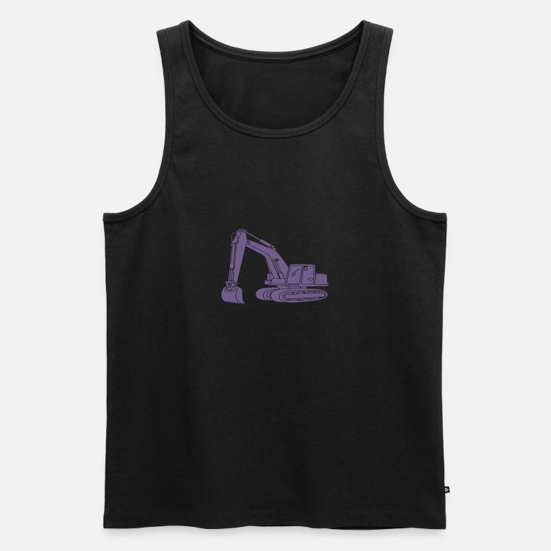 Baggerfahrer Silhouette - Baugeräteführer - Männer Premium Bio Tank Top - Schwarz