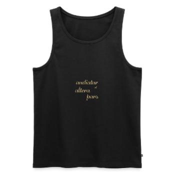 AUDIATUR ET ALTERA PARS - Listen to the other side - Männer Premium Bio Tank Top - Schwarz - Vorne - Michal (187cm)