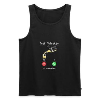Geschenk T-Shirt Whiskey Anruf gehen - Männer Premium Bio Tank Top - Schwarz - Vorne - Michal (187cm)