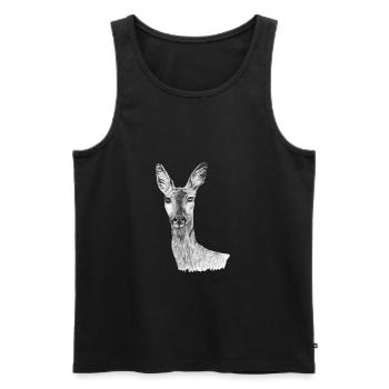 Rogen - Männer Premium Bio Tank Top - Schwarz - Vorne - AI Model Male 178 light (178cm)