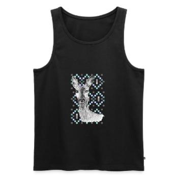 Rogen - Männer Premium Bio Tank Top - Schwarz - Vorne - AI Model Male 178 light (178cm)