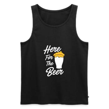 Here for the beer - Men's Premium Organic Tank Top - black - Front - AI Model Male 178 light (178cm)