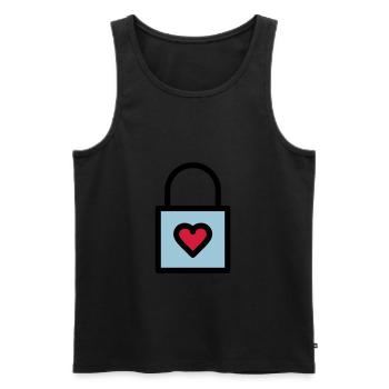 Cadenas, serrure d'amour - Débardeur bio Premium Homme - noir - Devant - Michal (187cm)