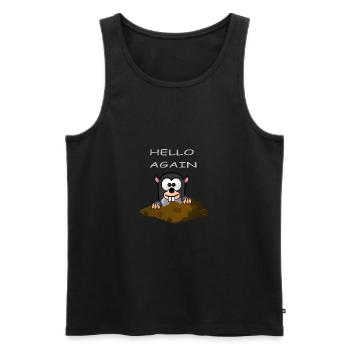 Mole Hello Again - Men's Premium Organic Tank Top - black - Front - Michal (187cm)