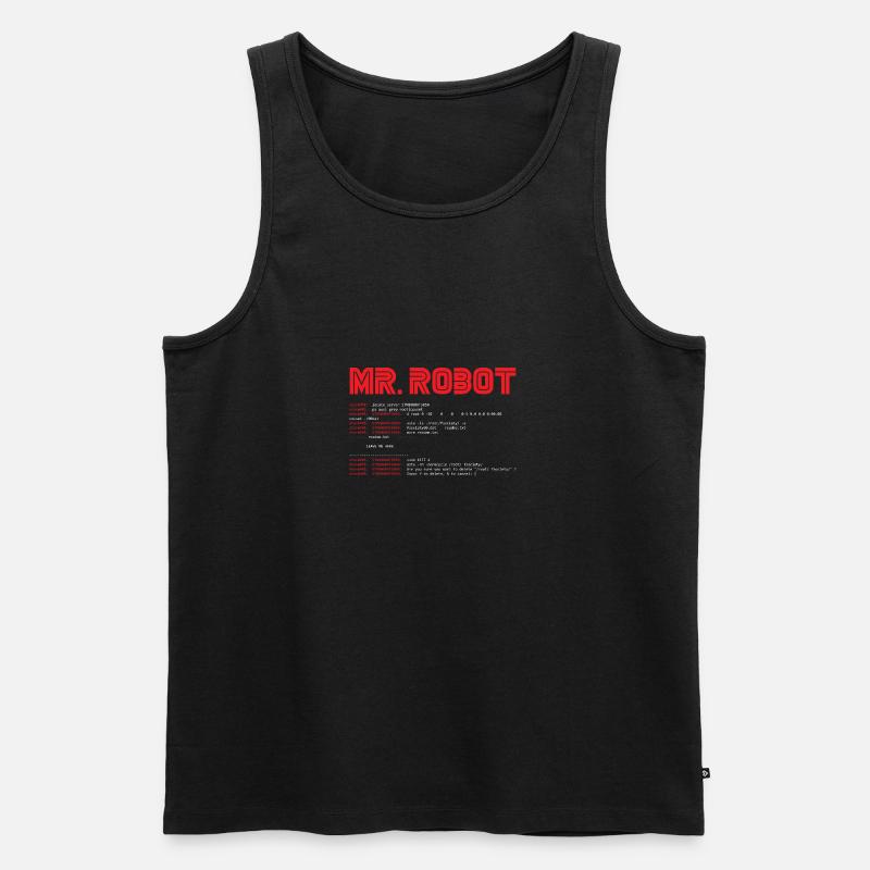 Hacker, mr. robot, Computer - Männer Premium Bio Tank Top - Schwarz
