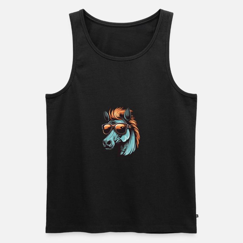 Pferd Kopf Cool - Männer Premium Bio Tank Top - undefined