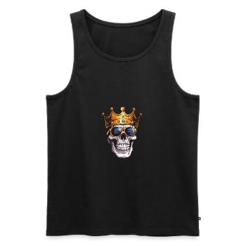 Skull King Crown - Men's Premium Organic Tank Top - black - Front - Michal (187cm)