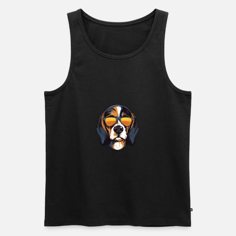 Beagle Hund Cool Kopf Party - Männer Premium Bio Tank Top - undefined