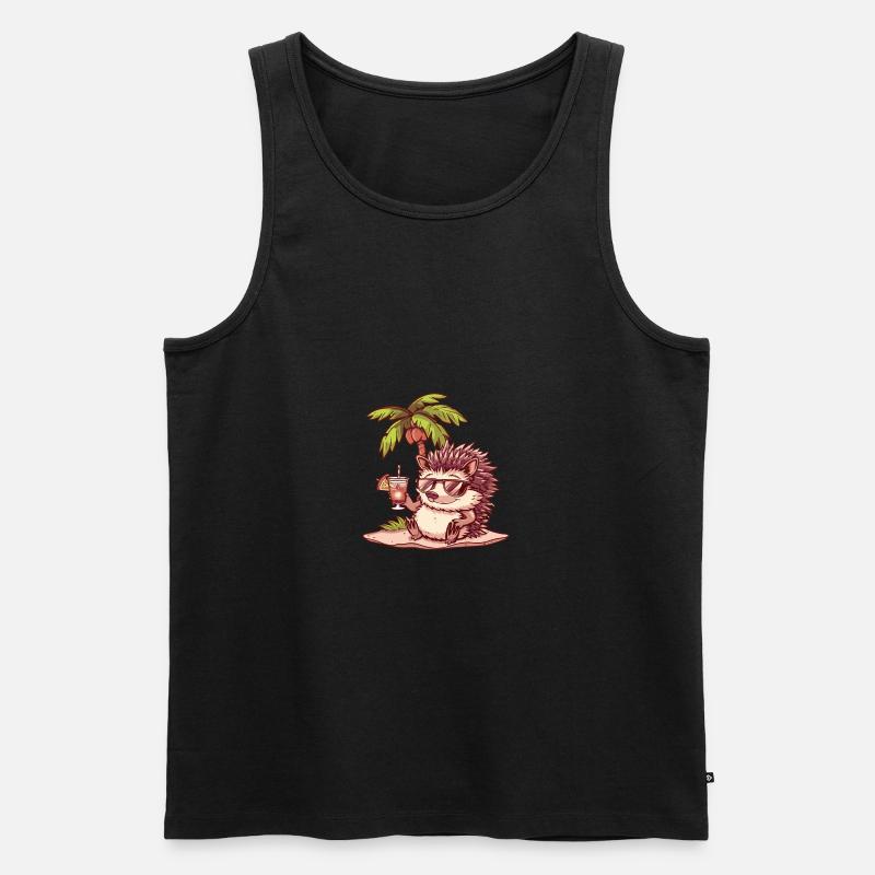 Igel Sommer Strand Comic - Männer Premium Bio Tank Top - undefined