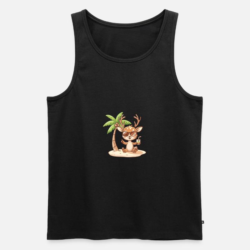Hirsch Sommer Strand Comic - Männer Premium Bio Tank Top - undefined