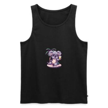 Koala Summer Beach Comic - Men's Premium Organic Tank Top - black - Front - Michal (187cm)