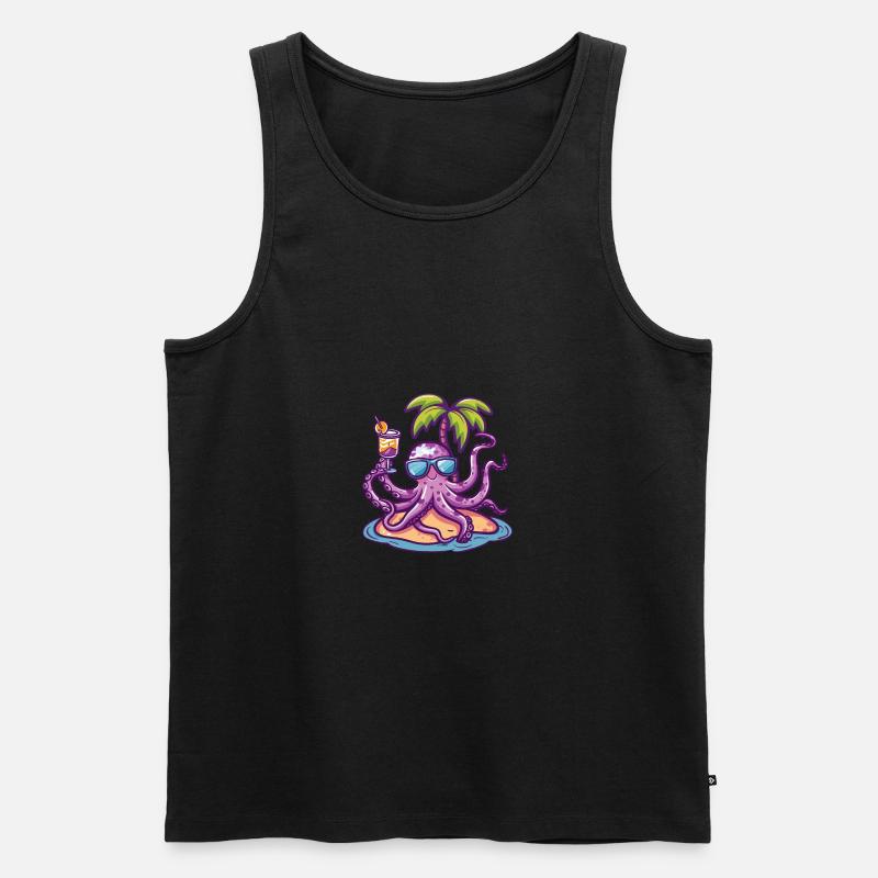 Oktopus Sommer Strand Comic - Männer Premium Bio Tank Top - undefined