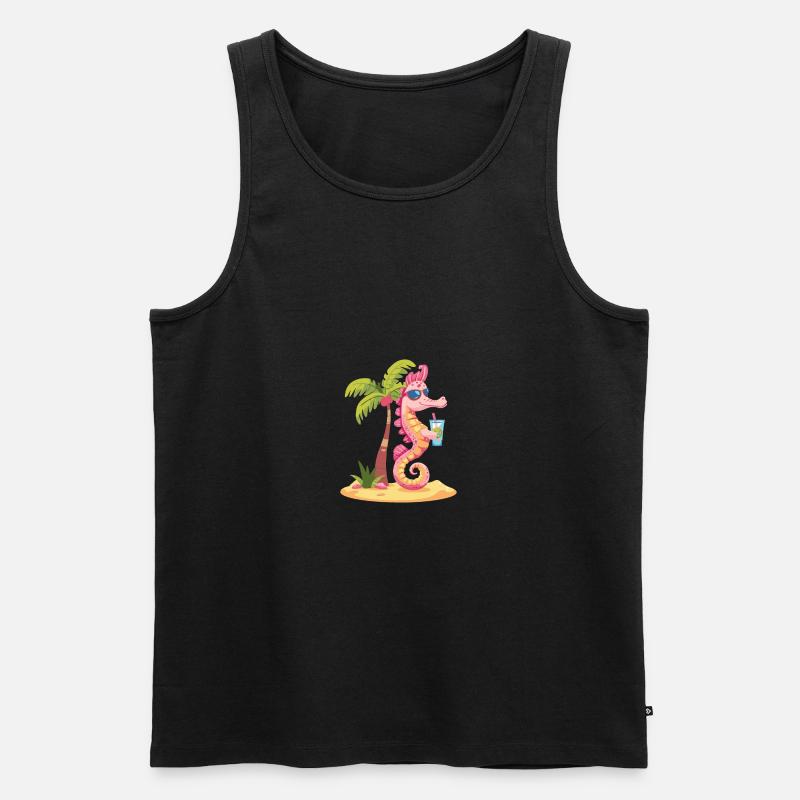 Seepferd Sommer Strand Comic - Männer Premium Bio Tank Top - undefined