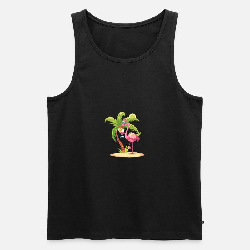 Flamingo Sommer Strand Comic - Männer Premium Bio Tank Top - undefined