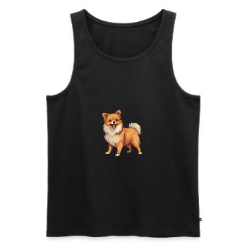 Pomeranian Hund - Männer Premium Bio Tank Top - Schwarz - Vorne - AI Model Male 178 light (178cm)