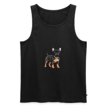 Bouledogue Français - Débardeur bio Premium Homme - noir - Devant - Michal (187cm)