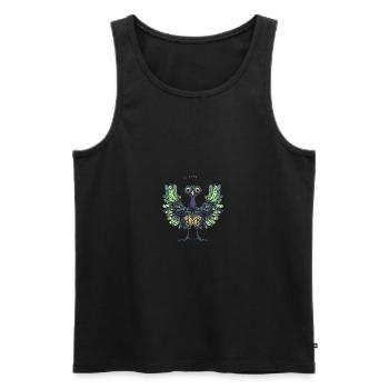 Pfau Vogel Halloween Tier - Männer Premium Bio Tank Top - Schwarz - Vorne - Michal (187cm)