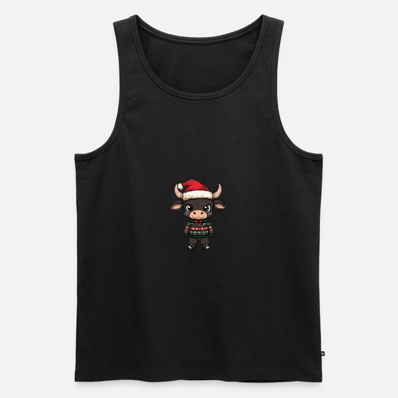 Stier Weihnachten Comic - Männer Premium Bio Tank Top - undefined