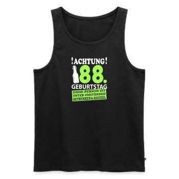 88 Geburtstag Besoffen Alkohol Jahre - Männer Premium Bio Tank Top - Schwarz - Vorne - Michal (187cm)