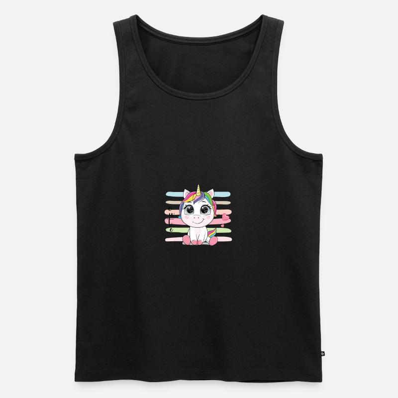 süßes Einhorn - Männer Premium Bio Tank Top - Schwarz