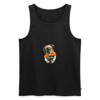Cool dog - Débardeur bio Premium Homme - noir - Devant - AI Model Male 178 light (178cm)