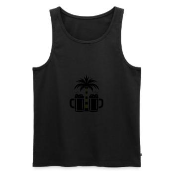 Plage de Beer Palm Trees - Débardeur bio Premium Homme - noir - Devant - Michal (187cm)
