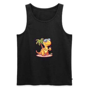 Dinosaur brontosaurus summer - Men's Premium Organic Tank Top - black - Front - Michal (187cm)