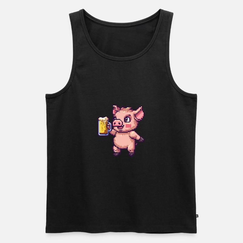 Schwein Bier Pixel - Männer Premium Bio Tank Top - undefined
