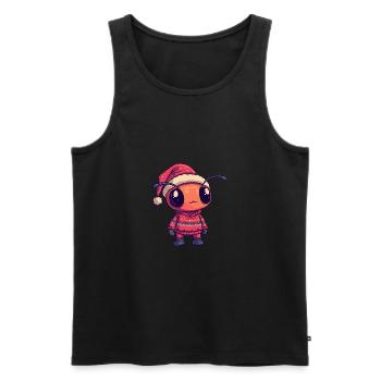 Ant Christmas Comic - Men's Premium Organic Tank Top - black - Front - AI Model Male 178 light (178cm)