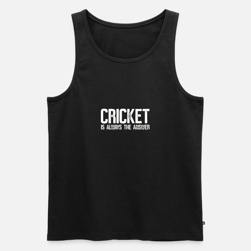 Cricket Is Always The Answer - Männer Premium Bio Tank Top - Schwarz