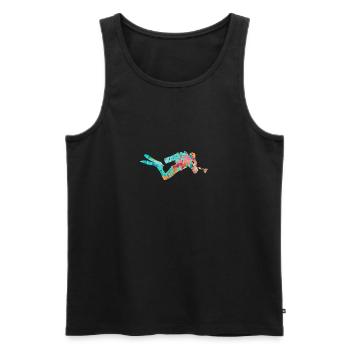 Deep Sea Divers and Divers PopArt - Men's Premium Organic Tank Top - black - Front - AI Model Male 178 light (178cm)