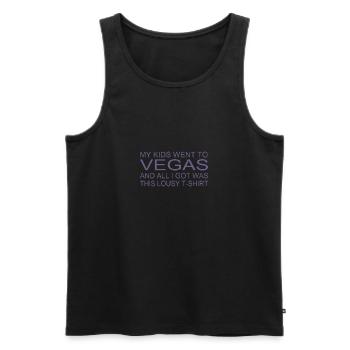 Chemise souvenir - « Mes enfants étaient à Vegas » - Débardeur bio Premium Homme - noir - Devant - Michal (187cm)