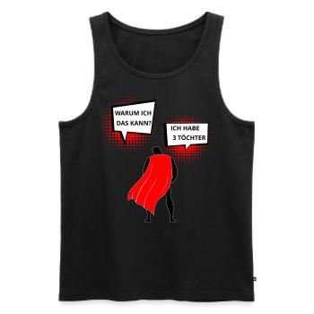 I have 3 Toechter father of three daughters - Men's Premium Organic Tank Top - black - Front - AI Model Male 178 light (178cm)