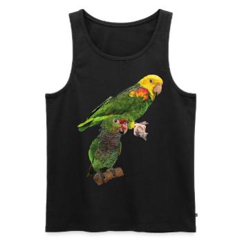 Parrots - Men's Premium Organic Tank Top - black - Front - AI Model Male 178 light (178cm)