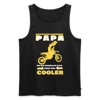 Motocross Papa Dirtbike Geschenk - Männer Premium Bio Tank Top - Schwarz - Vorne - Michal (187cm)