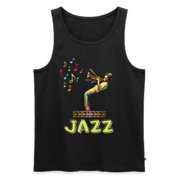 Liebe zum Jazz - Männer Premium Bio Tank Top - Schwarz - Vorne - AI Model Male 178 light (178cm)