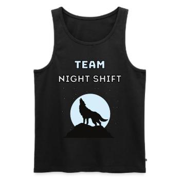 Team Night Shift - Débardeur bio Premium Homme - noir - Devant - AI Model Male 178 light (178cm)