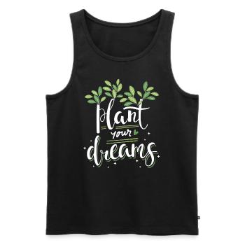 Plantez vos rêves Plantes Fleurs Jardin Nature - Débardeur bio Premium Homme - noir - Devant - AI Model Male 178 light (178cm)