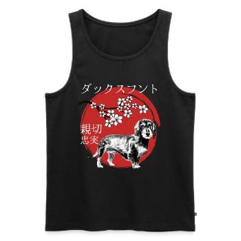 Dachshund Japan Kanji Style for Dog Lovers - Men's Premium Organic Tank Top - black - Front - Michal (187cm)