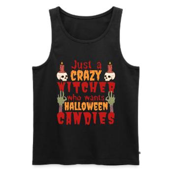 Effrayant Drôle Halloween Disant Hommes Papa Père - Débardeur bio Premium Homme - noir - Devant - Michal (187cm)
