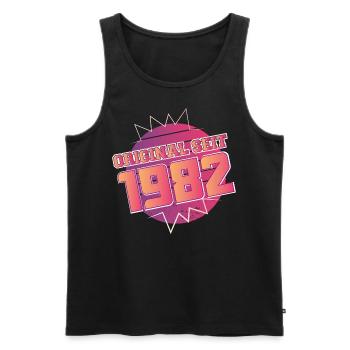 Original seit 1982 Retro - Männer Premium Bio Tank Top - Schwarz - Vorne - AI Model Male 178 light (178cm)