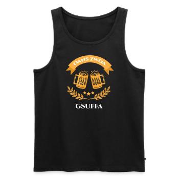 Oans Zwoa Gsuffa Tracht Bier Bierzelt Outfit - Männer Premium Bio Tank Top - Schwarz - Vorne - AI Model Male 178 light (178cm)