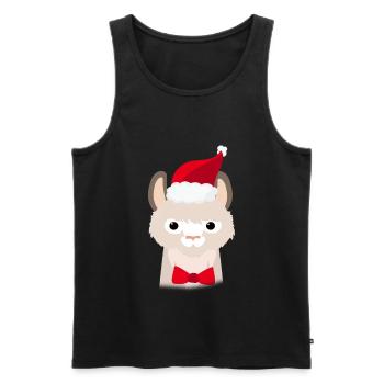Lama de Noël laid - Débardeur bio Premium Homme - noir - Devant - AI Model Male 178 light (178cm)