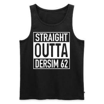 Droite OUTTA Dersim 62 - Débardeur bio Premium Homme - noir - Devant - AI Model Male 178 light (178cm)